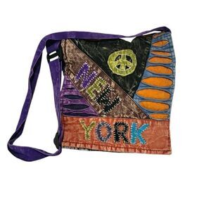 New York Peace Colorful Cotton Adjustable Strap Crossbody Bag